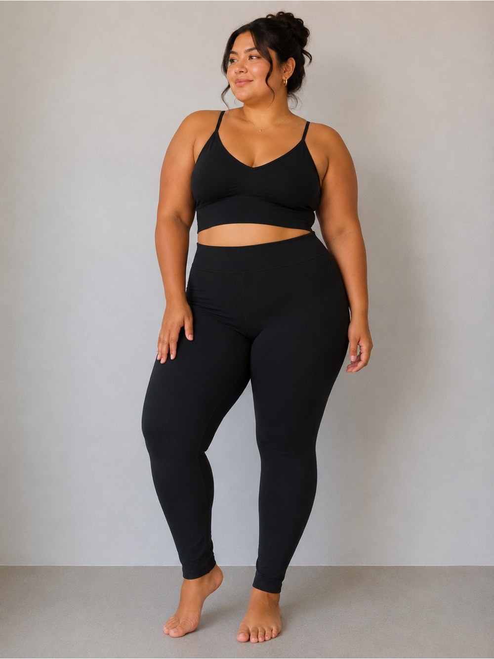 HUE Black Leggings Women’s XL Stretch Pull-On Athleisure Lounge Pants